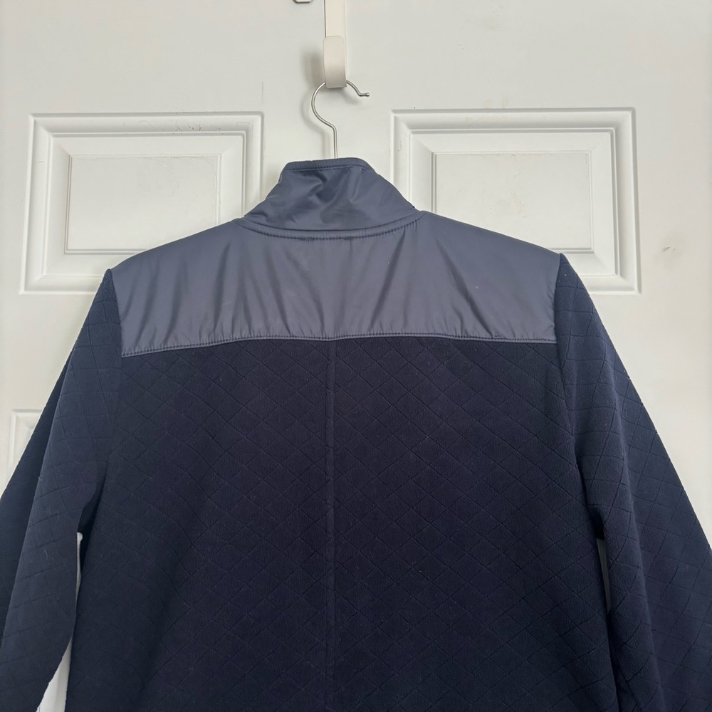 ❤️2/$15 or 3:$21❤️ Talbots Navy Blue Fleece/Quilted Zip-up Jacket, Size M - Picture 7 of 11